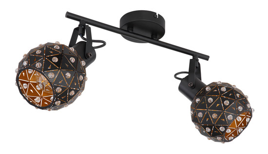 Globo Jodie E27 Strahler 2-fach 40W Schwarz Matt, Metall Ø12cm 54029-2