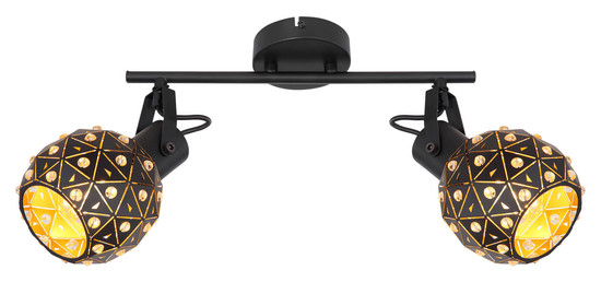 Globo Jodie E27 Strahler 2-fach 40W Schwarz Matt, Metall Ø12cm 54029-2