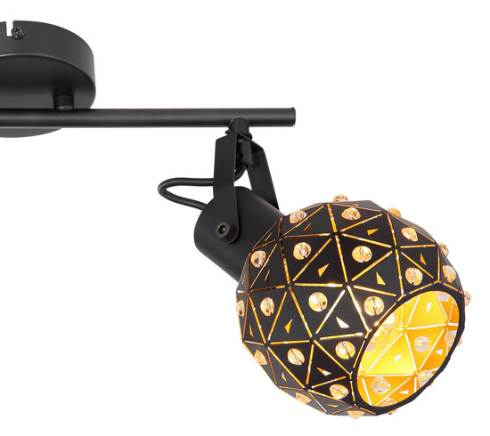 Globo Jodie E27 Strahler 2-fach 40W Schwarz Matt, Metall Ø12cm 54029-2