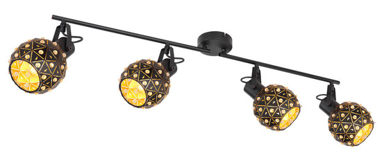 Globo Jodie E27 Strahler 4-fach 40W Schwarz Matt, Metall Ø12cm 54029-4