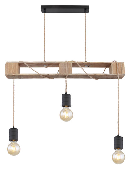 Globo Joelle E27 Hängeleuchte 3-fach 60W Schwarz Matt, Metall 120cm 54030-3PH