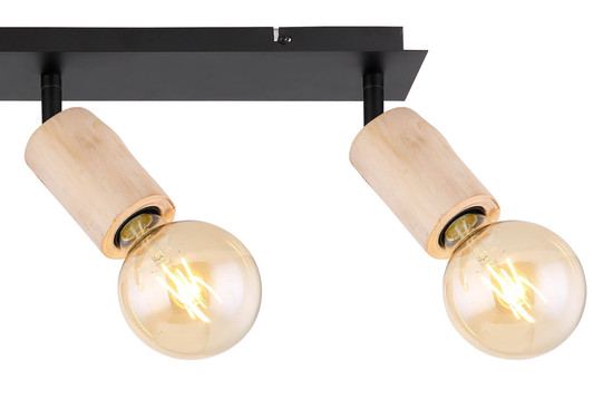 Globo Joseba E27 Strahler 4-fach 60W Schwarz Matt, Metall 18cm 54032-4