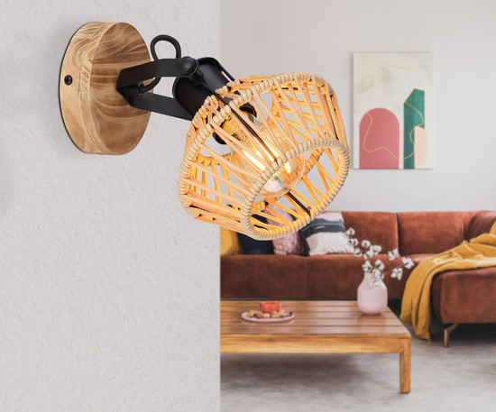 Globo Valli E27 Strahler 60W Dunkelbraun, Metall Ø16cm 54043-1