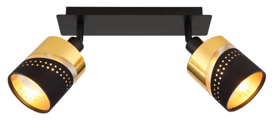 Globo Or E14 Strahler 2-fach 25W Schwarz Matt, Metall Ø9cm 54046-2