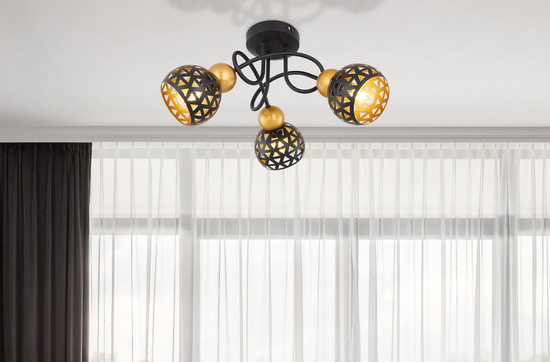 Globo Sarra E14 Strahler 3-fach 40W Schwarz Matt, Metall Ø10cm 54055-3