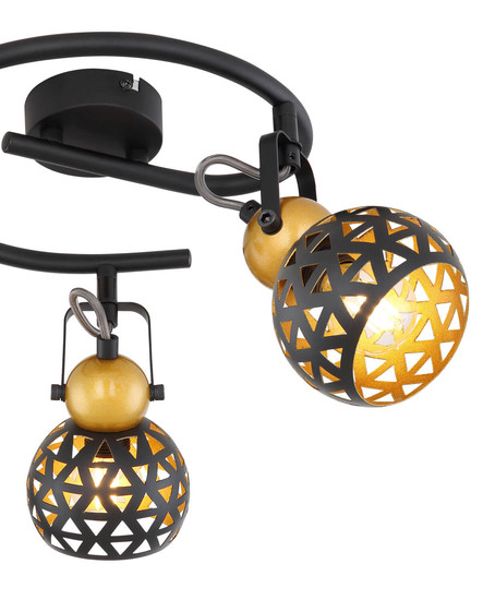 Globo Sarra E14 Strahler 3-fach 40W Schwarz Matt, Metall Ø10cm 54055-3