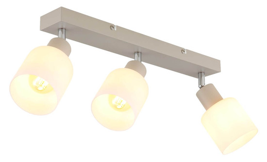 Globo Strahler Trent 3-flammig E14 Sandfarben matt Metall Glas 41x18,5cm
