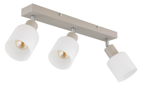 Globo Strahler Trent 3-flammig E14 Sandfarben matt Metall Glas 41x18,5cm