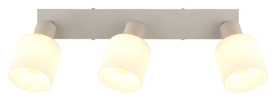 Globo Strahler Trent 3-flammig E14 Sandfarben matt Metall Glas 41x18,5cm
