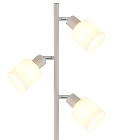 Globo Stehleuchte Trent 3-flammig E14 Sandfarben matt Metall Glas 161cm