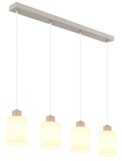 Globo Pendelleuchte Trent 4-flammig E27 Sandfarben matt Metall Glas 120x70cm