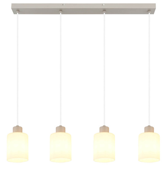 Globo Pendelleuchte Trent 4-flammig E27 Sandfarben matt Metall Glas 120x70cm