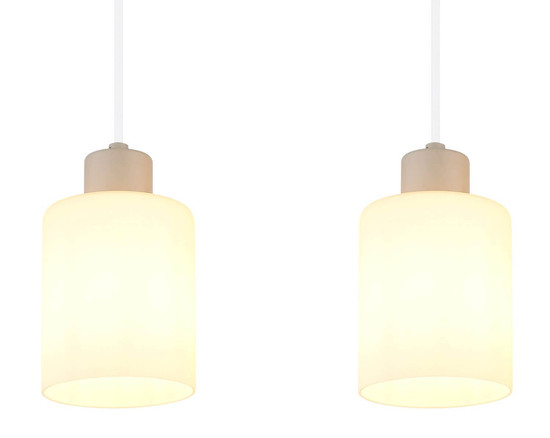 Globo Pendelleuchte Trent 4-flammig E27 Sandfarben matt Metall Glas 120x70cm