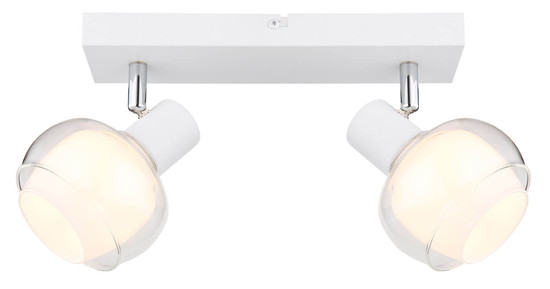 Globo Tokki E14 Strahler 2-fach 40W Weiß Matt, Metall Ø10,5cm 54309-2W