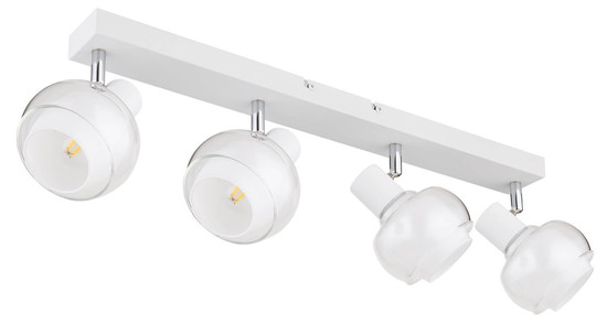 Globo Tokki E14 Strahler 4-fach 40W Weiß Matt, Metall Ø10,5cm 54309-4W