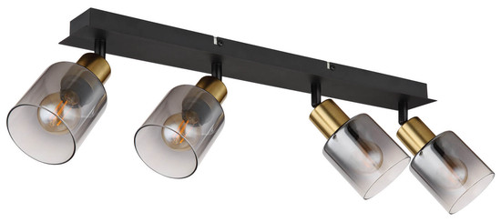 Globo Hollsy E14 Strahler 4-fach 25W Schwarz Matt, Metall Ø8cm 54310-4