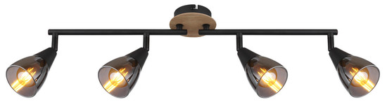 Globo Mubby E14 Strahler 4-fach 25W Schwarz Matt, Metall Ø7,2cm 54311-4