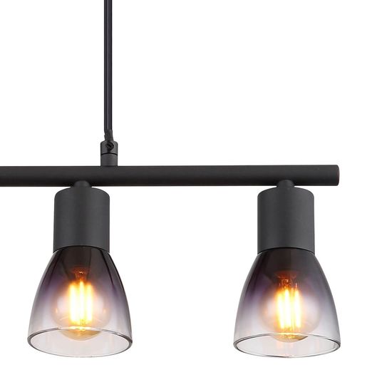 Globo Satella Hängeleuchte 4-fach Schwarz Matt, Metall Ø7,2cm 54312-4H