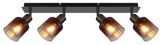 Globo Satella E14 Strahler 4-fach 40W Schwarz-Chrom, Metall Ø8cm 54313-4