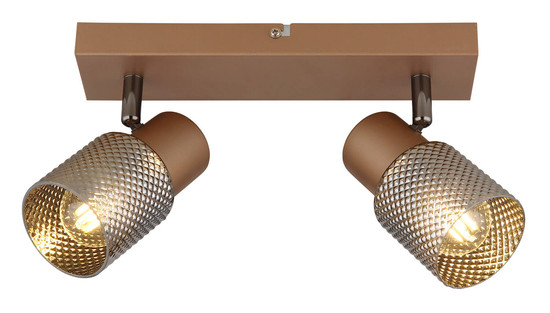 Globo Satella E14 Strahler 2-fach 40W Kaffeefarben Matt, Metall Ø7cm 54314-2