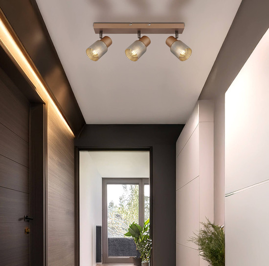 Globo Satella E14 Strahler 3-fach 40W Kaffeefarben Matt, Metall Ø7cm 54314-3