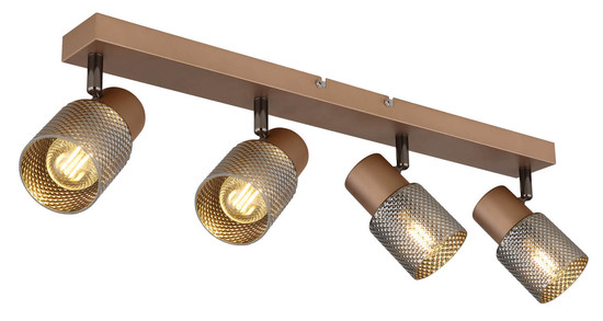 Globo Satella E14 Strahler 4-fach 40W Kaffeefarben Matt, Metall Ø7cm 54314-4