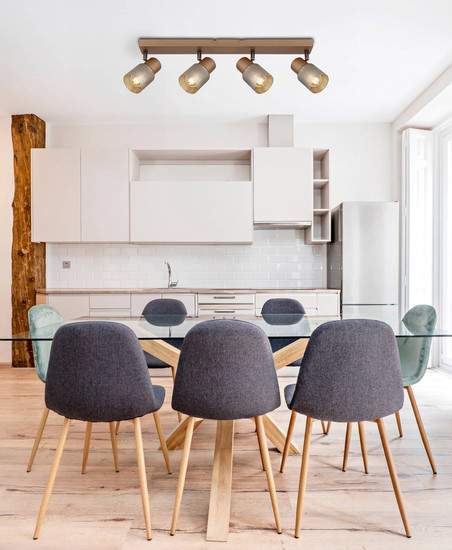 Globo Satella E14 Strahler 4-fach 40W Kaffeefarben Matt, Metall Ø7cm 54314-4