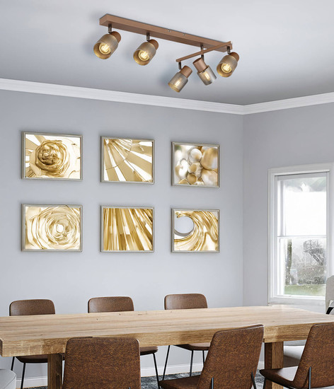 Globo Satella E14 Strahler 5-fach 40W Kaffeefarben Matt, Metall Ø7cm 54314-5