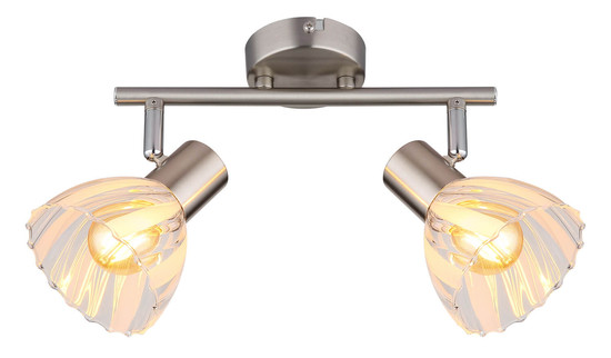 Globo Zachery E14 Strahler 2-fach 40W Nickel Matt, Metall Ø10cm 54315-2