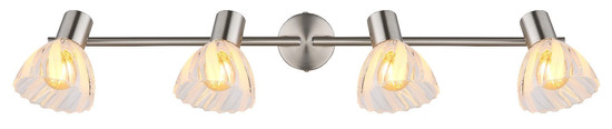 Globo Strahler Zachery 4-flammig E14 Nickel matt Metall Glas 70x19cm