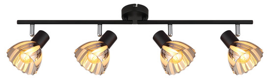 Globo Zachery E14 Strahler 4-fach 40W Schwarz Matt, Metall Ø10cm 54315S-4