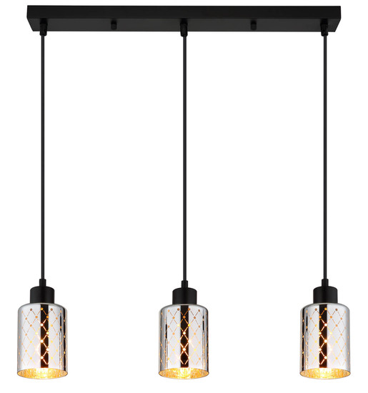 Globo Alonso E27 Hängeleuchte 3-fach 40W Schwarz Matt, Metall Ø9cm 54316-3H