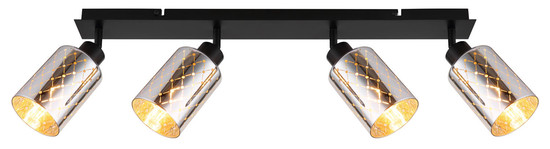 Globo Alonso E27 Strahler 4-fach 40W Schwarz Matt, Metall Ø9cm 54316-4