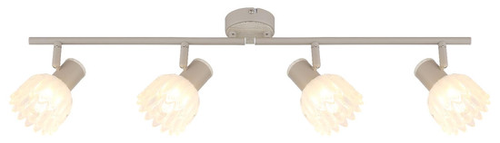 Globo Strahler Planta 4-flammig E14 Sandfarben matt Metall Glas 70x15,5cm
