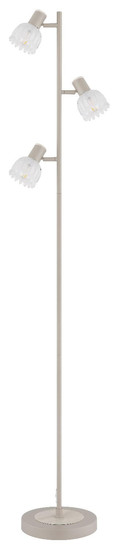 Globo Stehleuchte Planta 3-flammig E14 Sandfarben matt Metall Glas 154cm