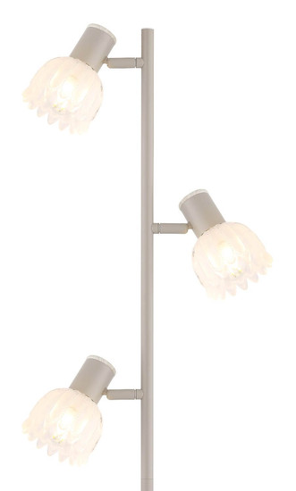 Globo Stehleuchte Planta 3-flammig E14 Sandfarben matt Metall Glas 154cm