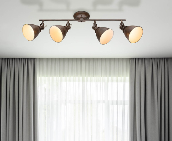 Globo Giorgio E14 Strahler 4-fach 40W Rostfarben, Metall 20cm 54647-4