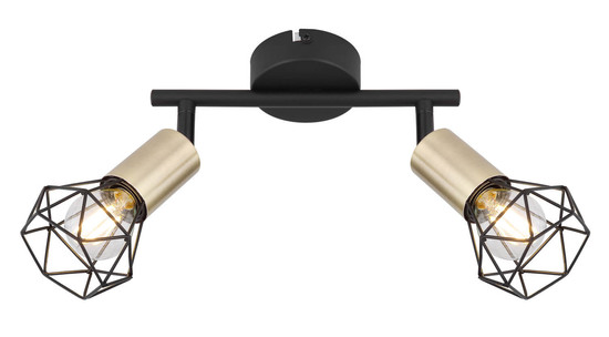 Globo Xara I E14 Strahler 2-fach 40W Schwarz, Metall Ø8cm 54802S-2AB