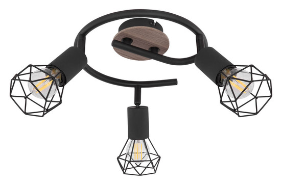 Globo Xara I E14 Strahler 3-fach 40W Schwarz, Metall Ø8cm 54802S-3H