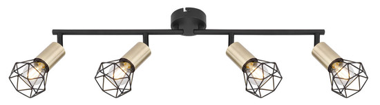 Globo Xara I E14 Strahler 4-fach 40W Schwarz, Metall Ø8cm 54802S-4AB