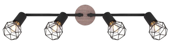 Globo Strahler Xara I 4-flammig E14 Schwarz Metall 60x21,5cm