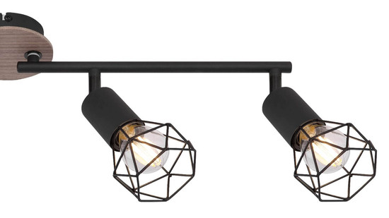 Globo Strahler Xara I 4-flammig E14 Schwarz Metall 60x21,5cm