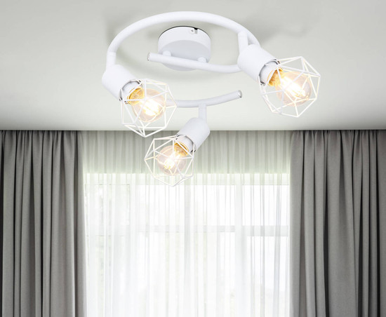 Globo Xara I E14 Strahler 3-fach 40W Weiß, Metall Ø8cm 54802W-3