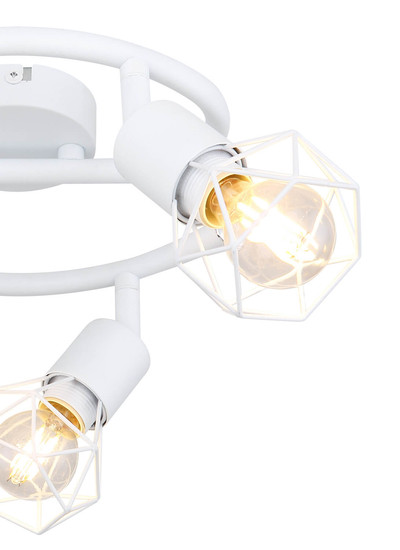 Globo Xara I E14 Strahler 3-fach 40W Weiß, Metall Ø8cm 54802W-3