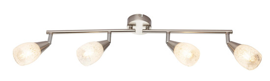 Globo Franziska E14 Strahler 4-fach 25W Nickel Matt, Metall Ø6,5cm 54813-4