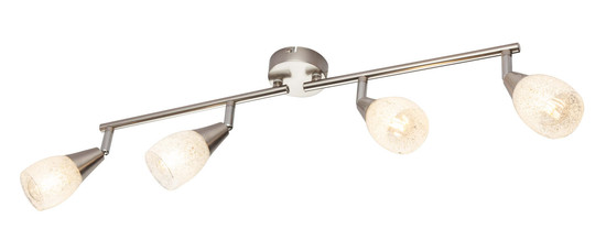 Globo Franziska E14 Strahler 4-fach 25W Nickel Matt, Metall Ø6,5cm 54813-4