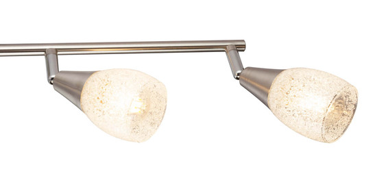 Globo Franziska E14 Strahler 4-fach 25W Nickel Matt, Metall Ø6,5cm 54813-4