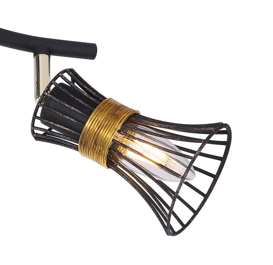 Globo Purra E14 Strahler 2-fach 40W Schwarz, Metall Ø9cm 54814-2