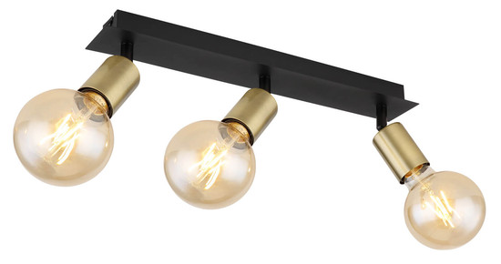 Globo Liliana E27 Strahler 3-fach 40W Schwarz Matt, Metall Ø4,3cm 54998-3B