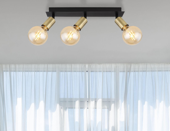 Globo Liliana E27 Strahler 3-fach 40W Schwarz Matt, Metall Ø4,3cm 54998-3B